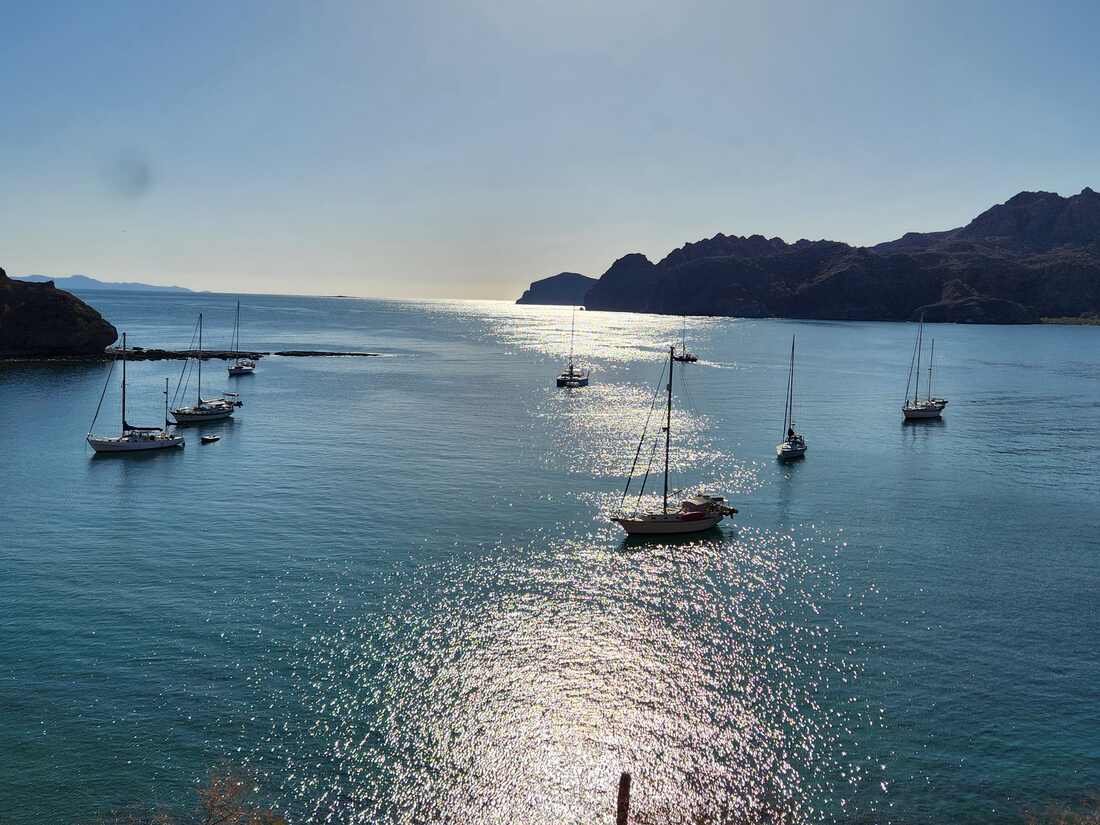 Aqua Verde bay on the Sea of Cortez, viewed from the campsite.