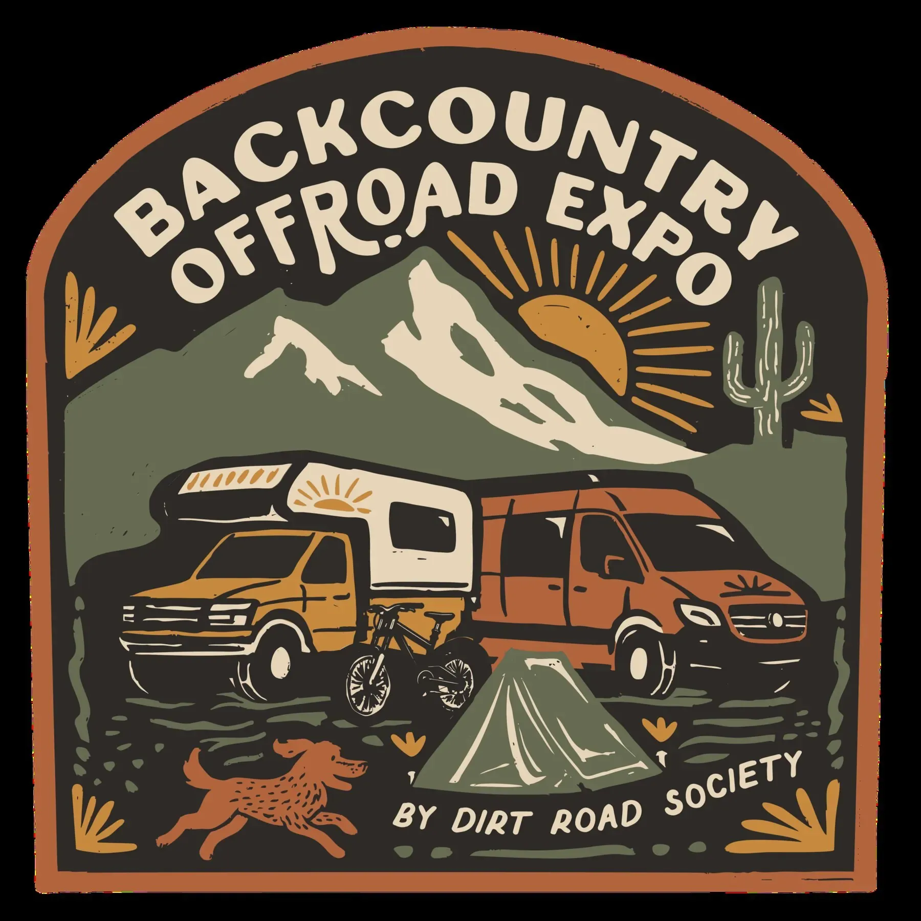 Backcountry Offroad Expo logo, full-color branding mark on a dark background