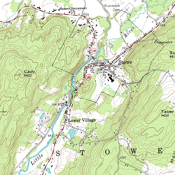 A USGS 7.5-minute topographic map sample with 20-foot contour intervals, the kind of map the USFS recommends over a chatbot's suggested-route line.