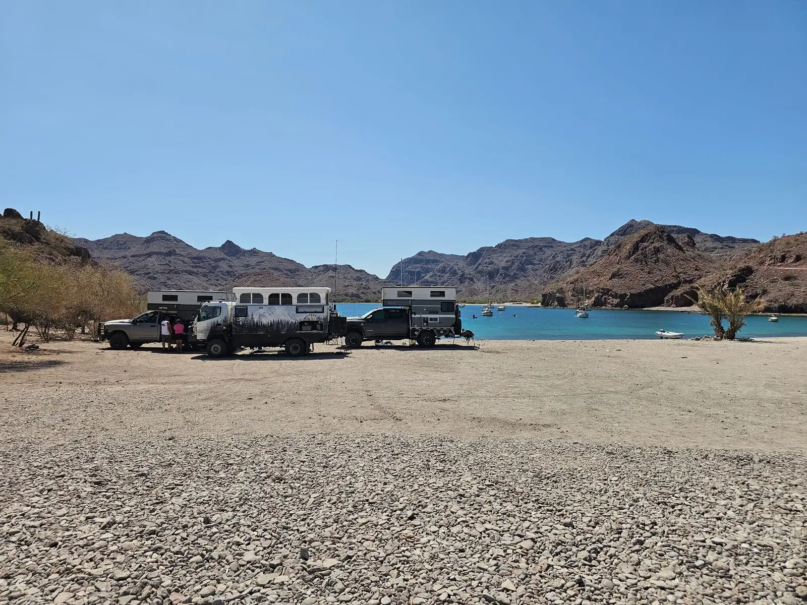 Camping beside the water at Aqua Verde