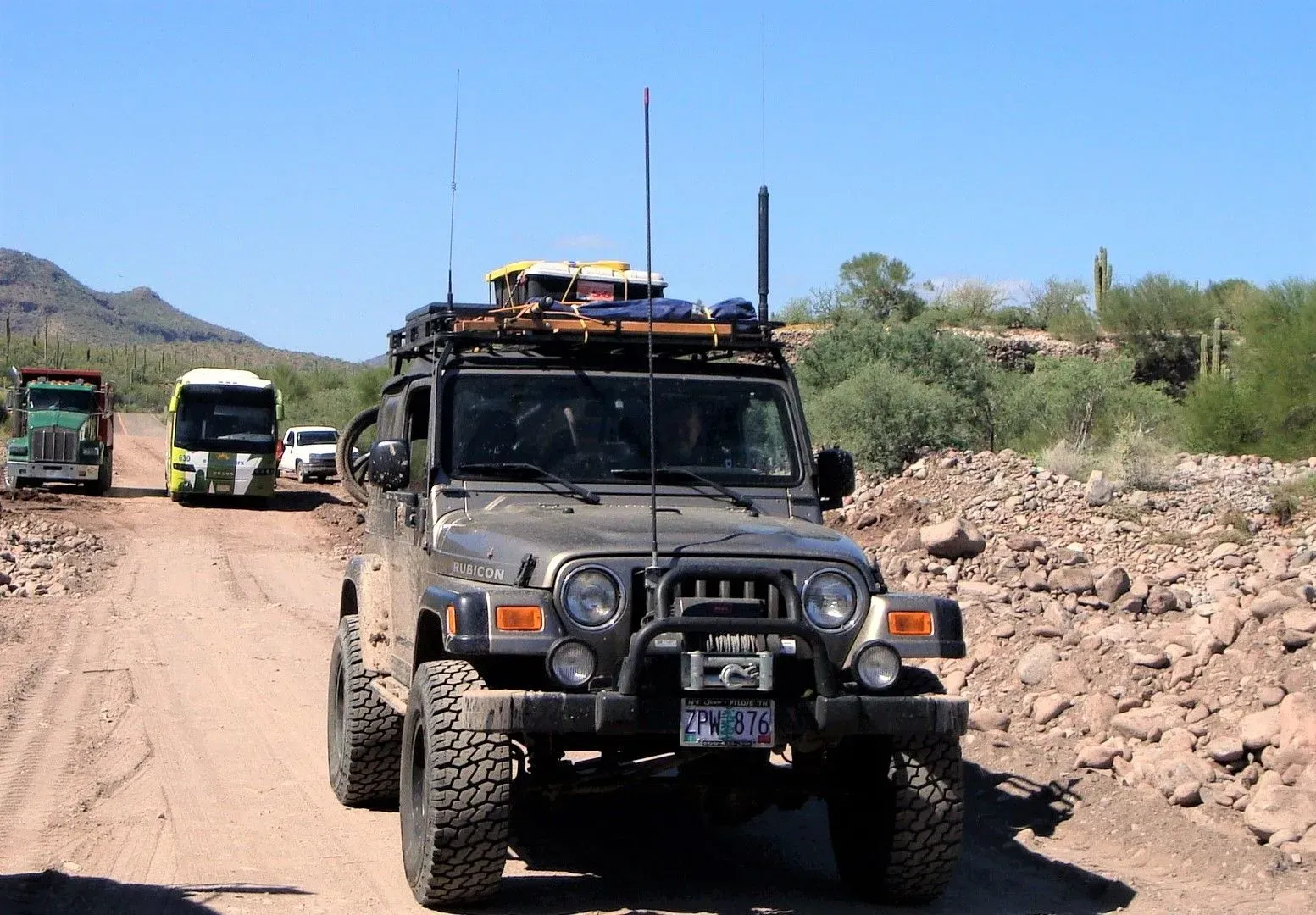 Crossing an arroyo in Baja
