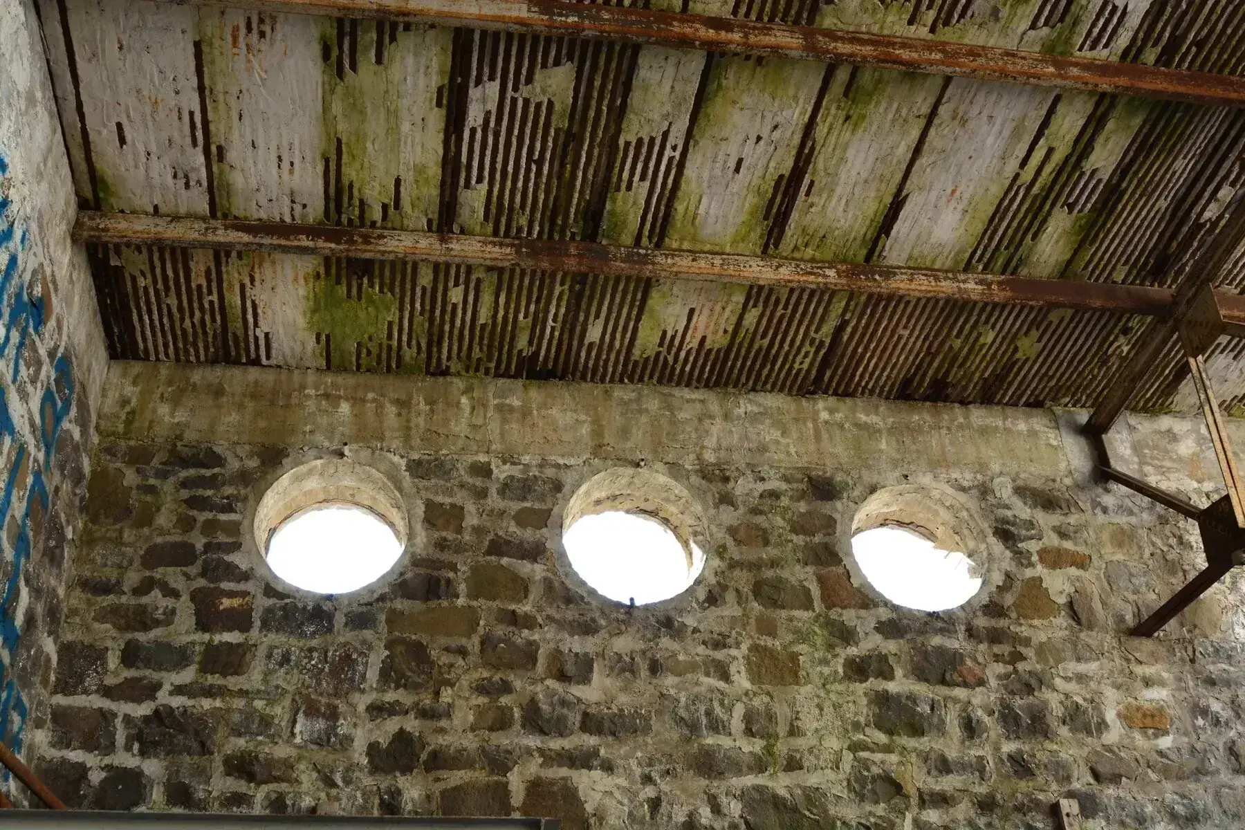 Interior of the abandoned power plant at White River Falls