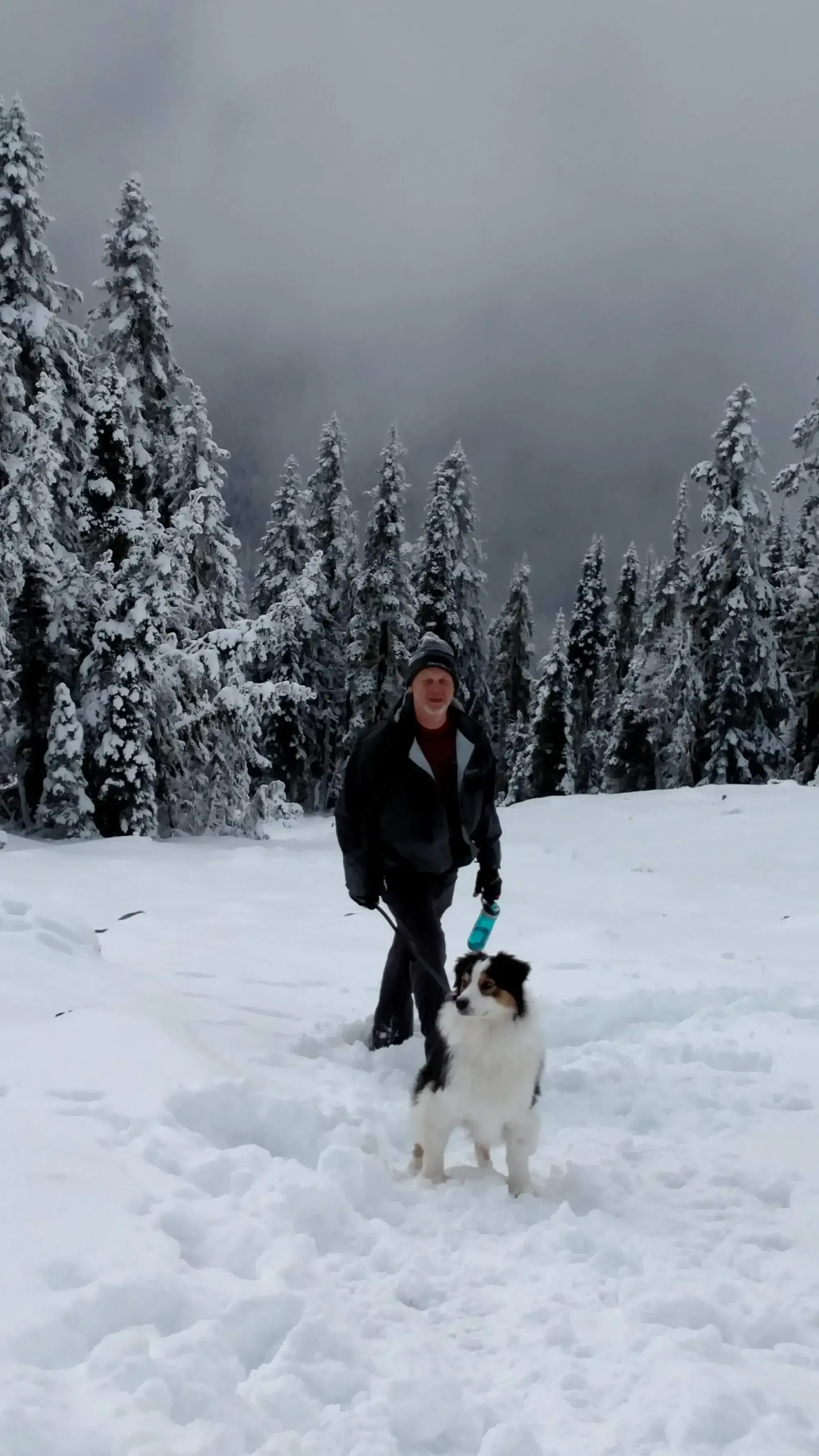 Brent and Riley going up the trail to High Rock Lookout