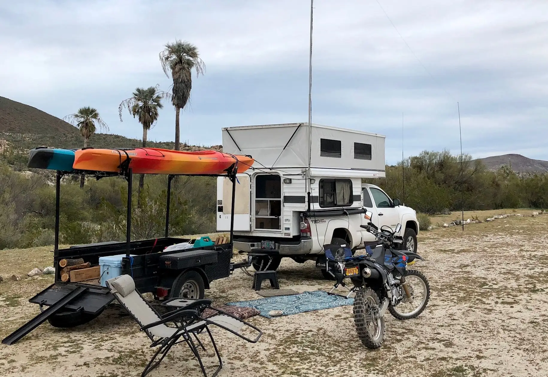 The overland rig parked in Baja