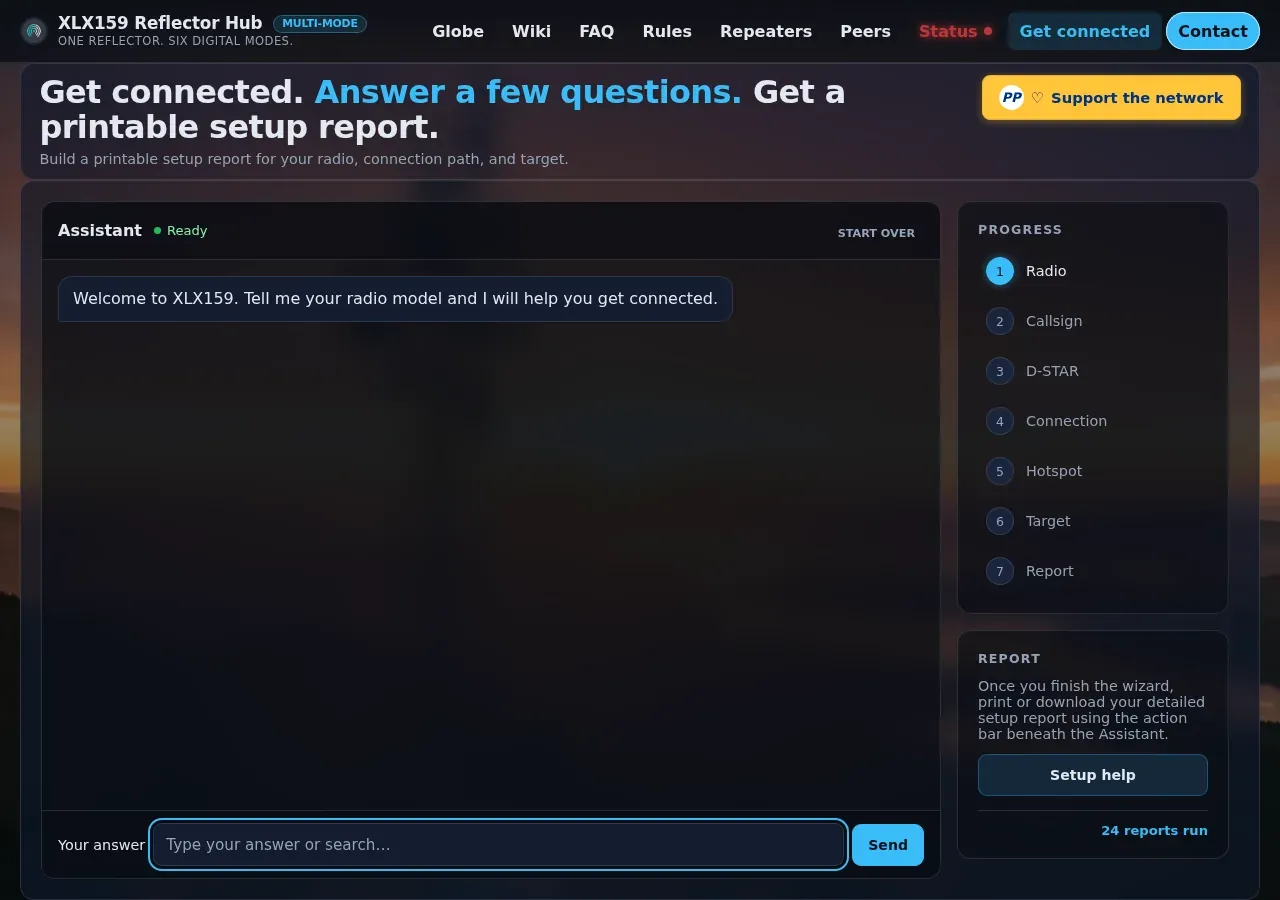 Figure 1: The Get Connected assistant on its first screen.
